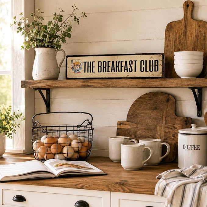 The Breakfast Club Sign, Funny Kitchen Decor, Rusty Metal Tin Signs 15.8x4 - Image 5