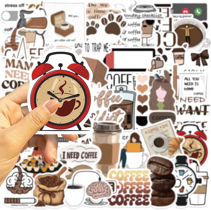 50pcs Aesthetic Coffee Theme Stickers - Image 2