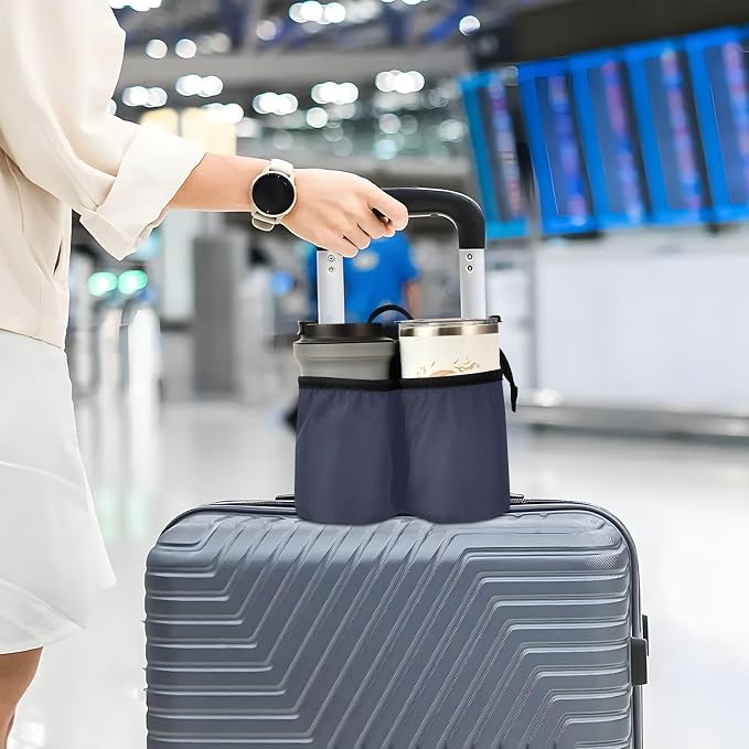 DOMIKING Navy Blue Travel Luggage Cup Holder - Image 5