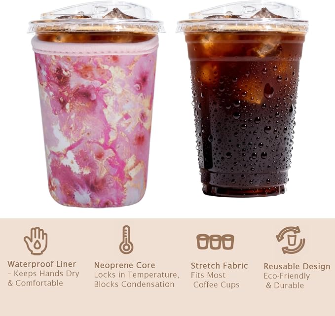Reusable Insulated Sleeve for Iced Coffee Cup, Beverage Holder for Iced Coffee - Image 6