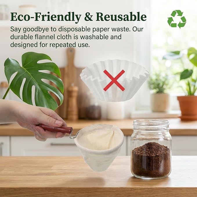 Cloth Coffee Filter Coffee Pour Over Filters Coffee-Filter Washable Flannel - Image 4
