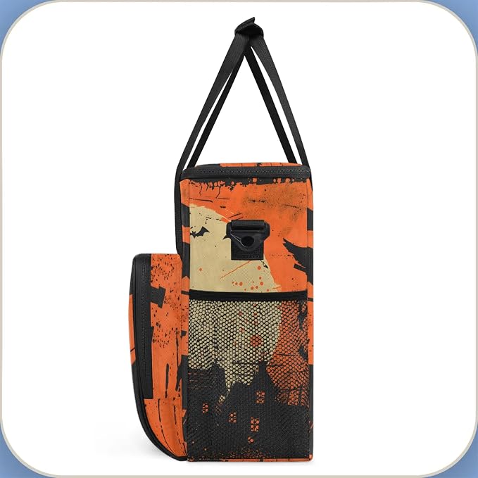 Halloween Themed Coffee Maker Carring Bag, Large Insulated Storage Organizer - Image 4