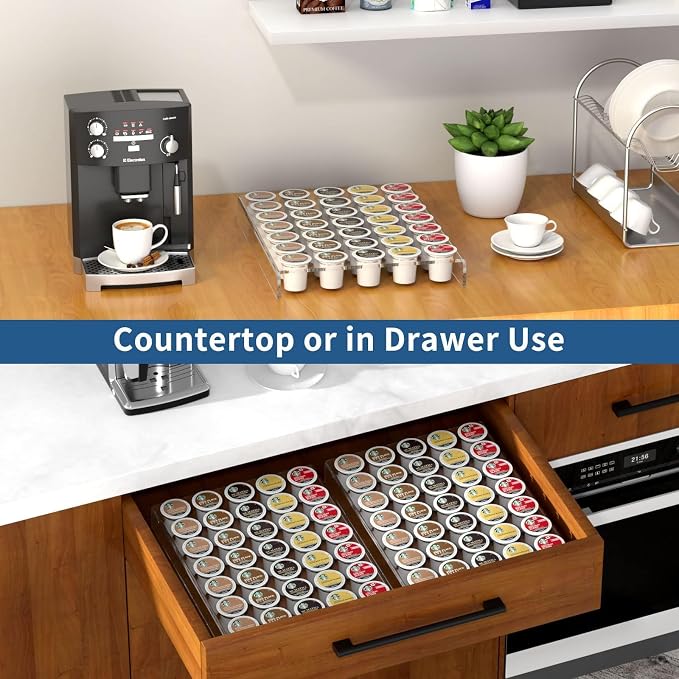 AITEE Acrylic K Cup Drawer Organizer, Hold 35 Coffee Capsules, K Cup Coffee Pod - Image 4