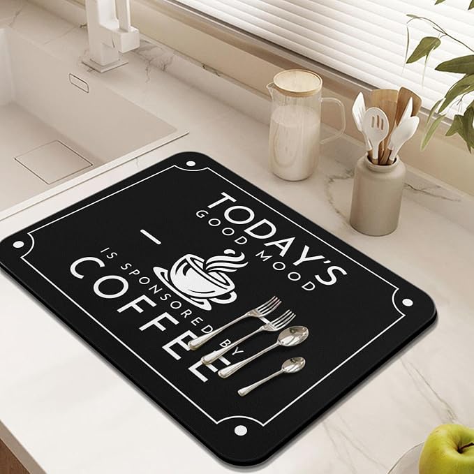 Coffee Mat - Fashion Absorbent Drying Mat Waterproof Protects Kitchen - Maker - Image 3