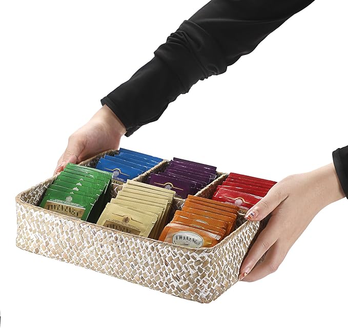 ELLDOO Tea Bag Organizer Tray, Sugar Packet Holder Coffee Pod Storage Condiment - Image 7