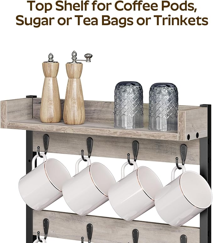 YATINEY Coffee Mug Holder Stand, 3 Tier Mug Tree Rack, Hanging 12 Cups - Image 5