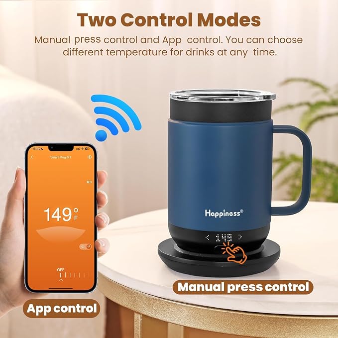 Happiness Smart Heated Coffee Mug, 16oz Rechargeable Electric Self Heating - Image 5