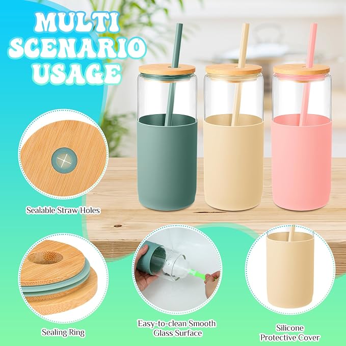 FillTouch 4 Pack 20 oz Glass Cups - Image 4