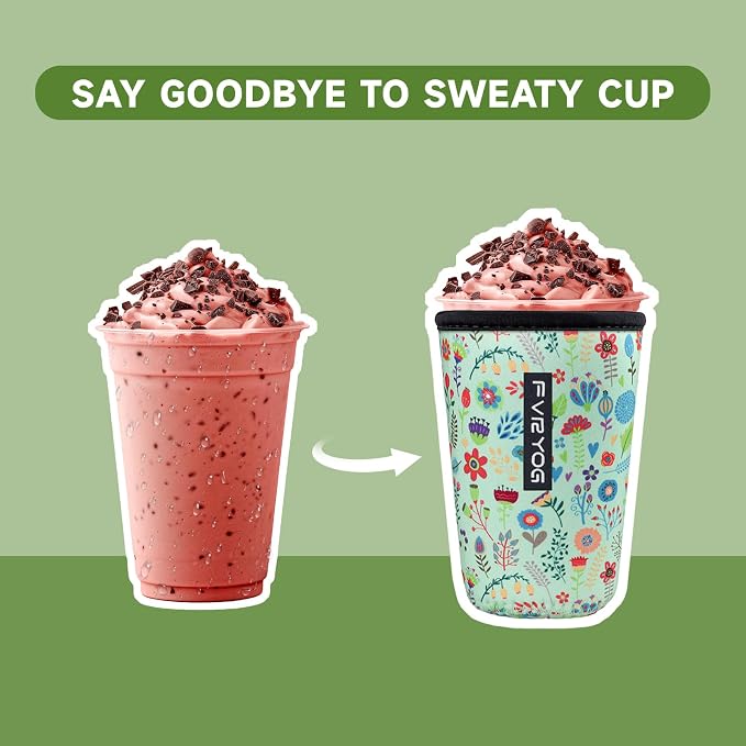 3 Pack Reusable Insulated Neoprene Iced Coffee Sleeves & Coffee Cup Holder - Image 3