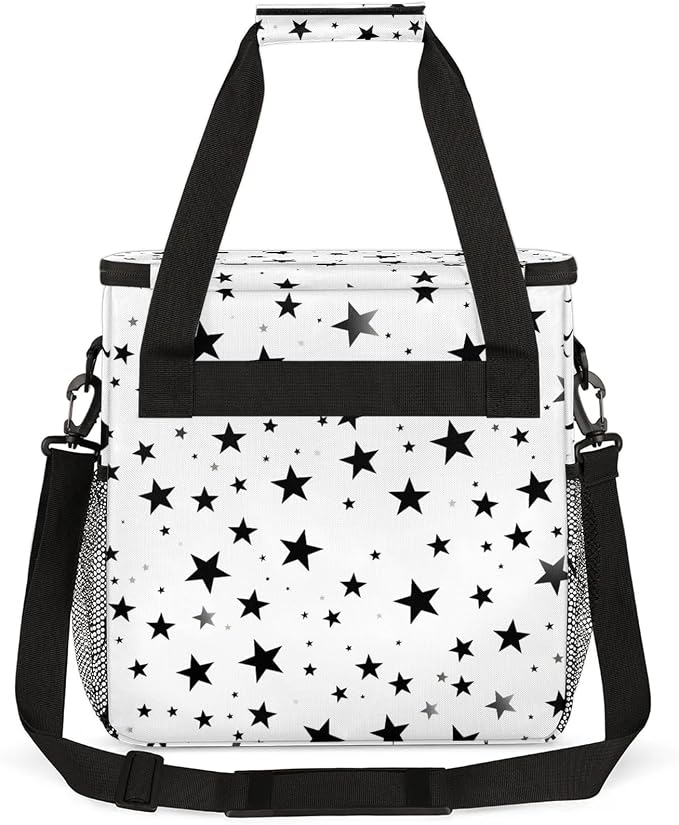 Geometric Stars Coffee Maker Carring Bag, Large Insulated Storage Organizer - Image 5