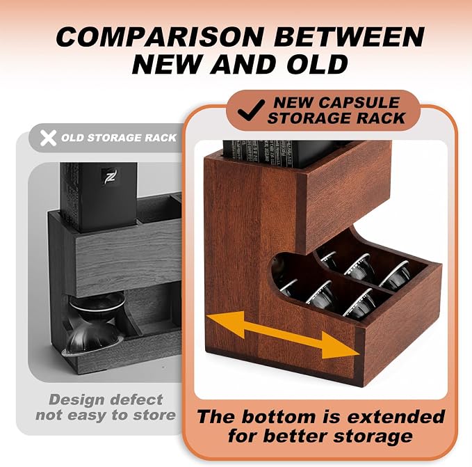 Wood Pod Dispenser Designed for Nespresso Vertuo Capsules, Freestanding - Image 3