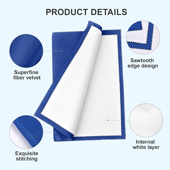 SEVENWELL 2pcs Silver Polishing & Cleaning Cloth, Sterling Silver Silverware - Image 7