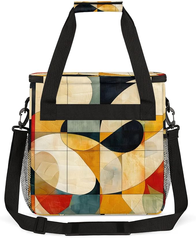 Abstract Coffee Maker Carring Bag, Large Insulated Storage Organizer Case Tote - Image 5