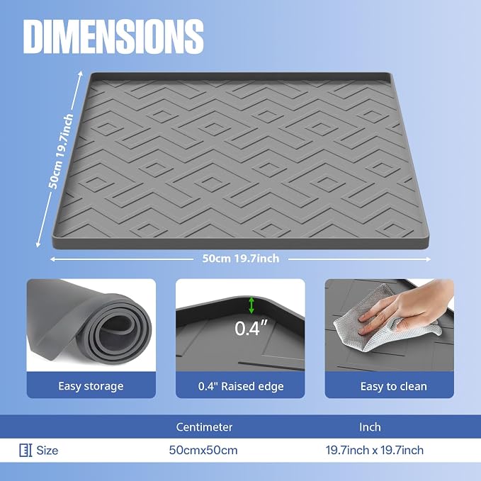 Water Cooler Mat – 19.7" x 19.7" Silicone Water Dispenser Mat - Image 2