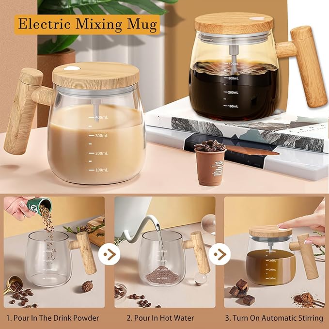 Self Stirring Mug, 400ML Self Stirring Coffee Mug Electric Mixing Mug High - Image 3