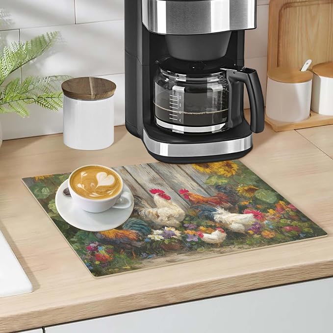 Coffee Mat Coffee Bar Station Maker Machine Pot Table Spill Mat Leather - Image 5