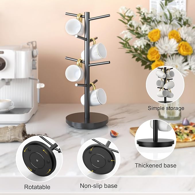 Wisuce Coffee Mug Holder Tree Upgraded 360Rotated Cup Holder - Image 5