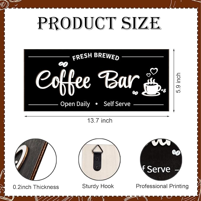 Uflashmi Coffee Bar Sign Wall Decor, Coffee Signs - Image 3