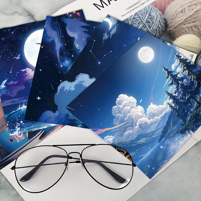 CREATCABIN 6Pcs Glasses Cleaning Cloth Scenery Microfiber Cleaning Cloths Suede - Image 6