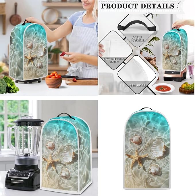 doginthehole 4 Slice Toaster Cover and Blender Dust Cover Seaside Starfish - Image 3