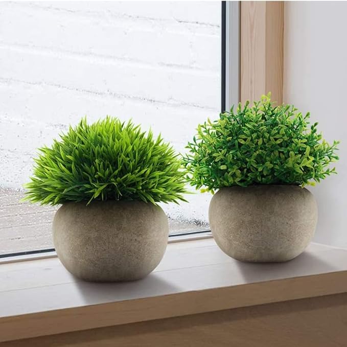 Velener Mini Sage Green Potted Boxwood Topiary Artificial Plants - Image 5