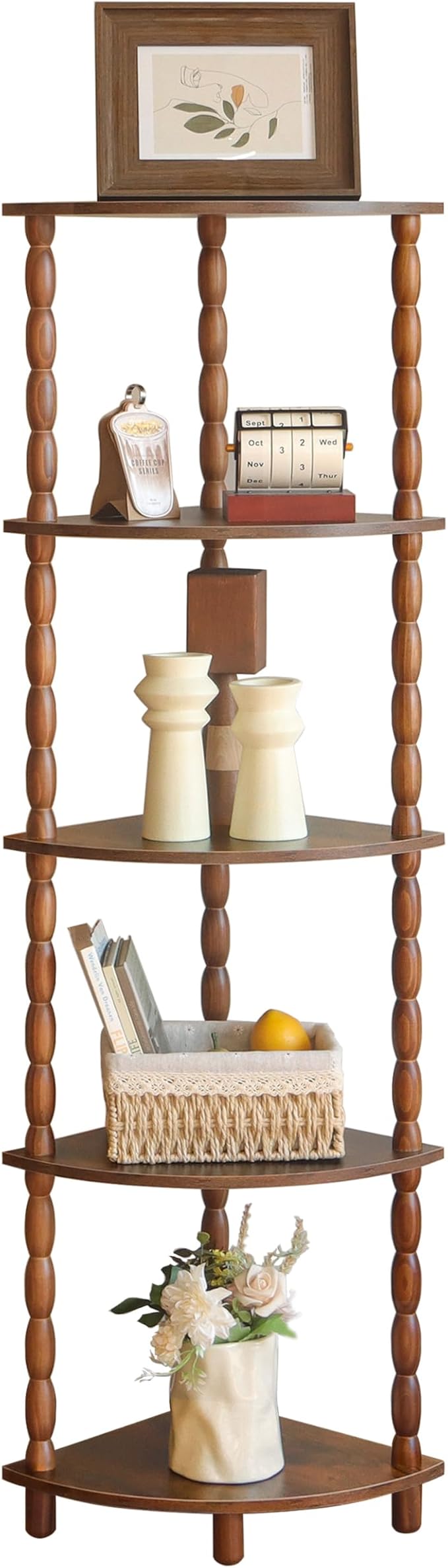 MaxSmeo Corner Shelf, 5-Tier Corner Bookshelf by MaxSmeo