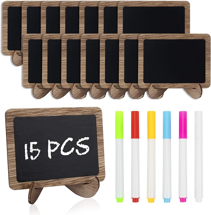 Temlum 15 Pcs Mini Chalkboard Sign by TEMLUM