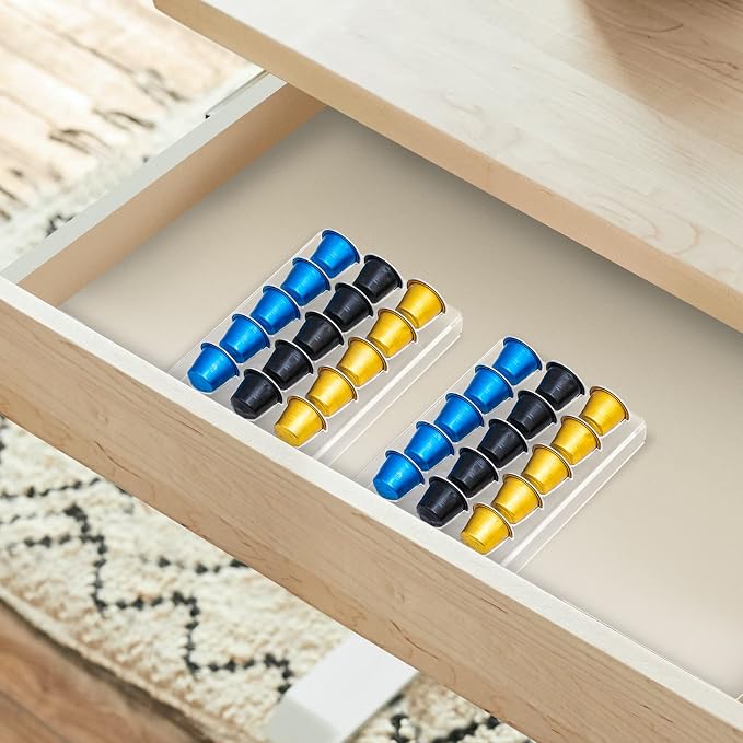 SUMERFLOS 2 Pack Acrylic Clear Coffee Pod Holder Organizer Tray, Coffee Pod - Image 7