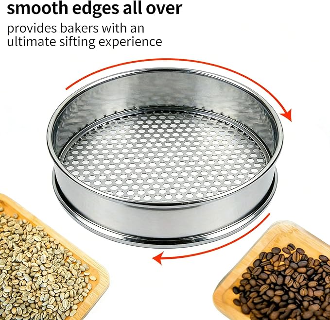 Coffee Bean Grading Sieve, Stainless Steel Round Hole Bean Sifter, - Image 7