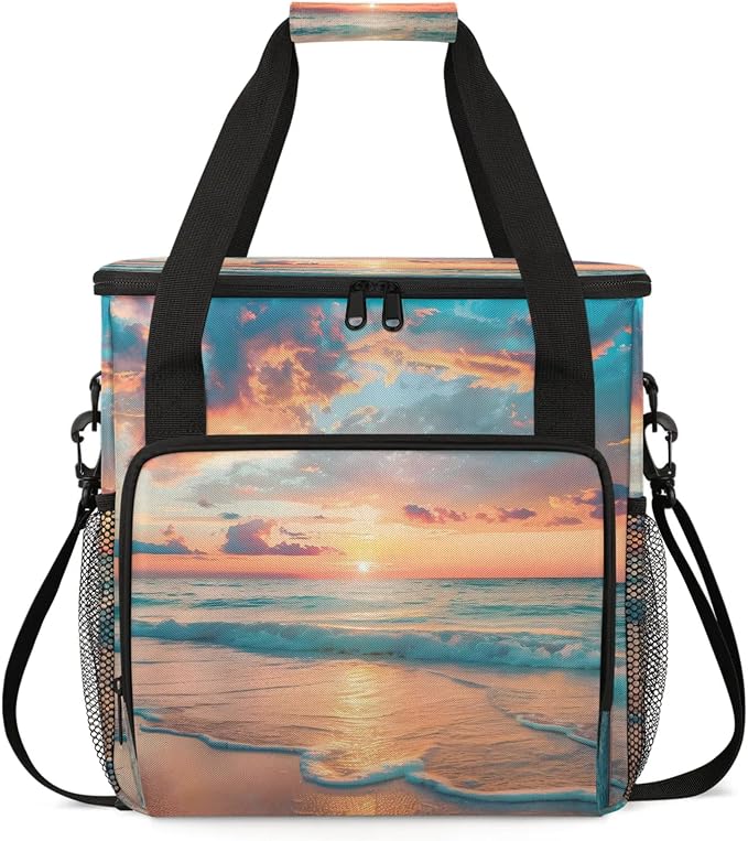 Ocean Beach Sunrise Sunset Coffee Maker Carring Bag, Large Insulated Storage by Home
