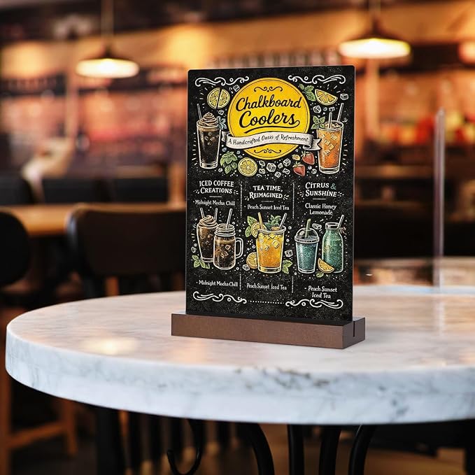 Small Chalkboard Sign with Stand, 8 x 12 Inch Double-Sided Table Blackboard - Image 4