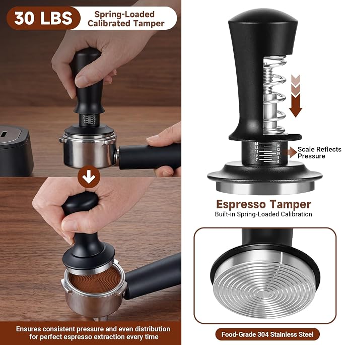 7 PCS Espresso Accessories Kit, 51mm Dual Head Coffee Distributor, Espresso - Image 5