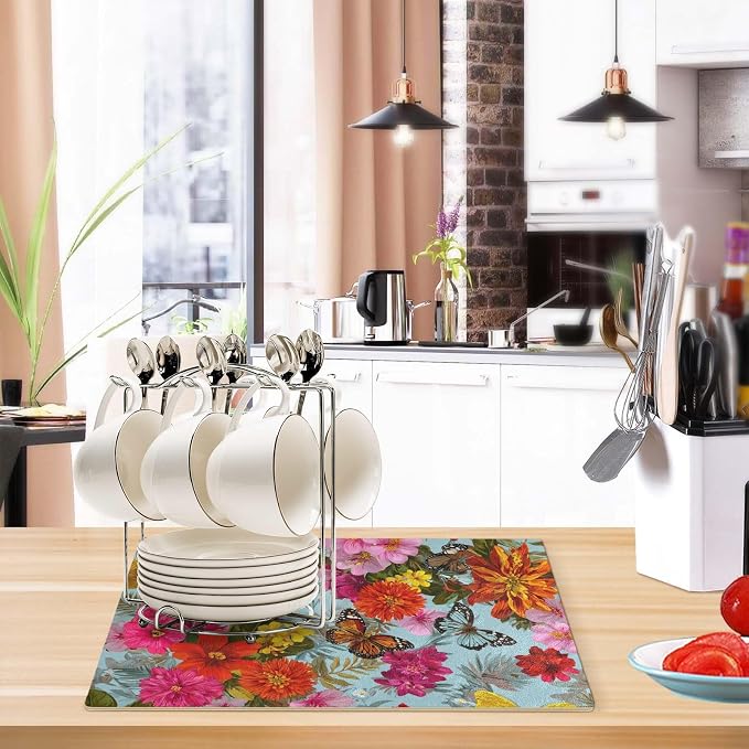 Coffee Mat Coffee Bar Station Maker Machine Pot Table Spill Mat Leather - Image 6