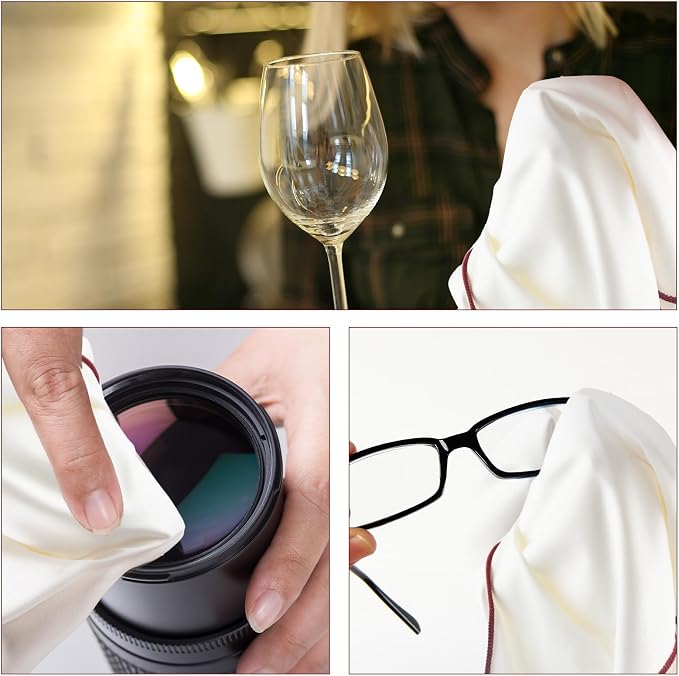 5 Pcs Wine Glass Polishing Cloths Large Microfiber Cleaning Cloths 20 x 14 Inch - Image 4
