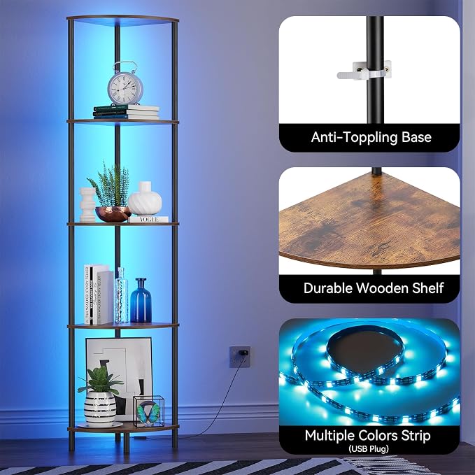 SUNMORY 5 Tier Corner Shelf - Image 4