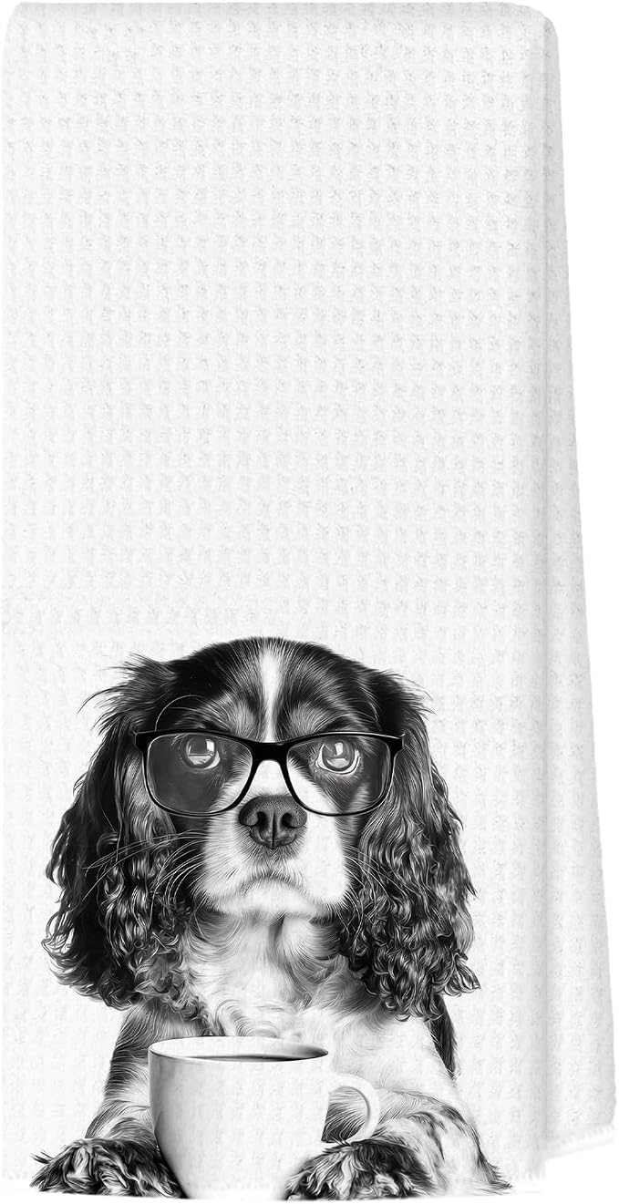 Funny Springer Spaniel Kitchen Towels, Dog Kitchen Accessories, Dog Chef Gifts by Unknown