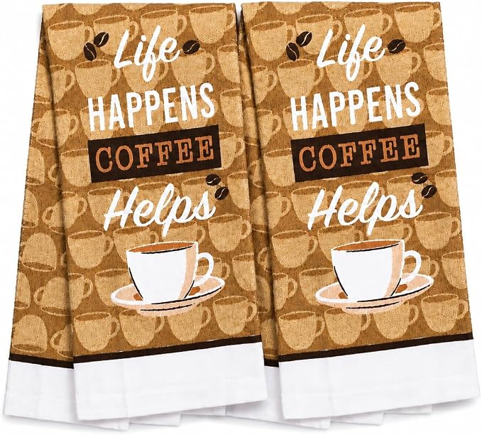 2 Piece Theme Kitchen Towels Set – Absorbent Cotton by Unknown