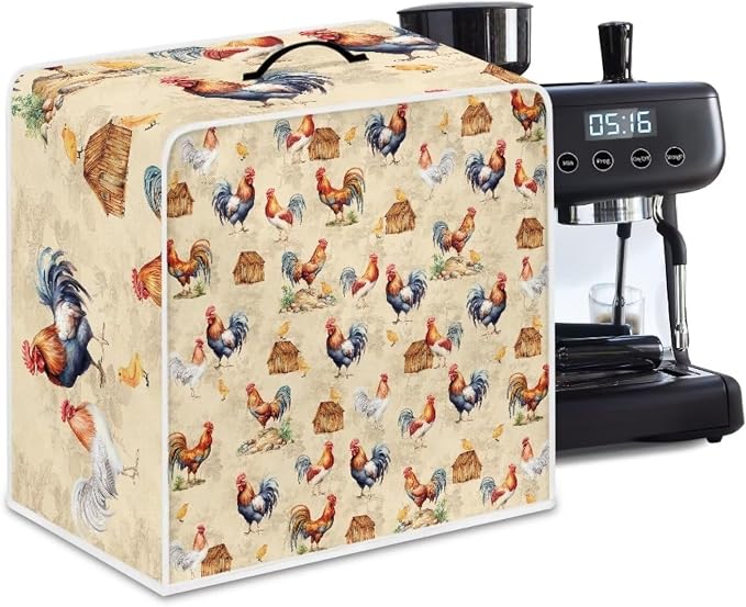 Rooster House Coffee Maker Cover Lightweight Coffee Pot Cover Kitchen Appliance - Image 4