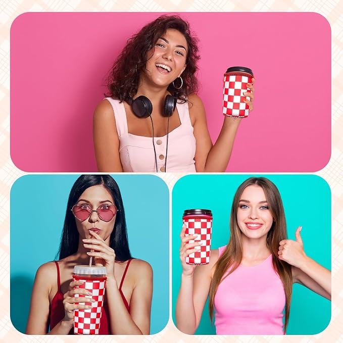 3 Pack Reusable Insulated Neoprene Iced Coffee Cup Sleeve Beverage Holder - Image 8