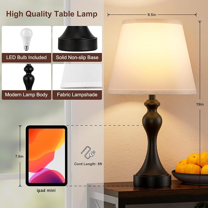 Seealle Touch Lamps for Nightstand - Image 7