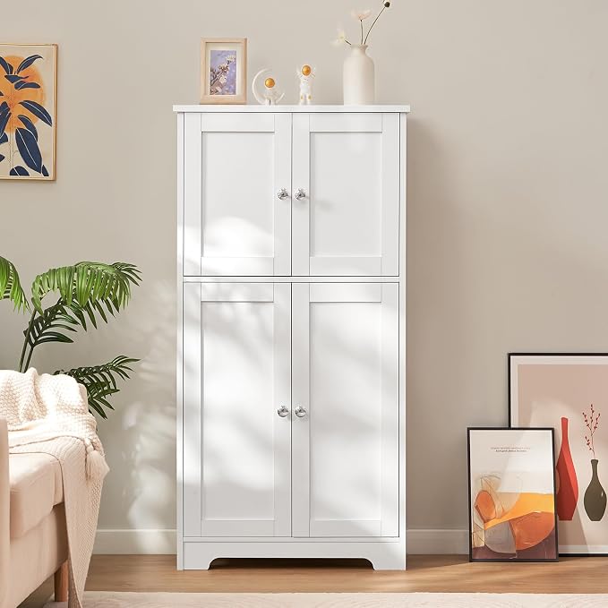 TEENFON Bathroom Floor Storage Cabinet, Freestanding Bathroom Storage Unit - Image 2