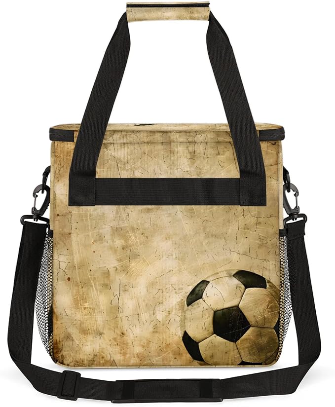 Vintage Soccer Coffee Maker Carring Bag, Large Insulated Storage Organizer Case - Image 5