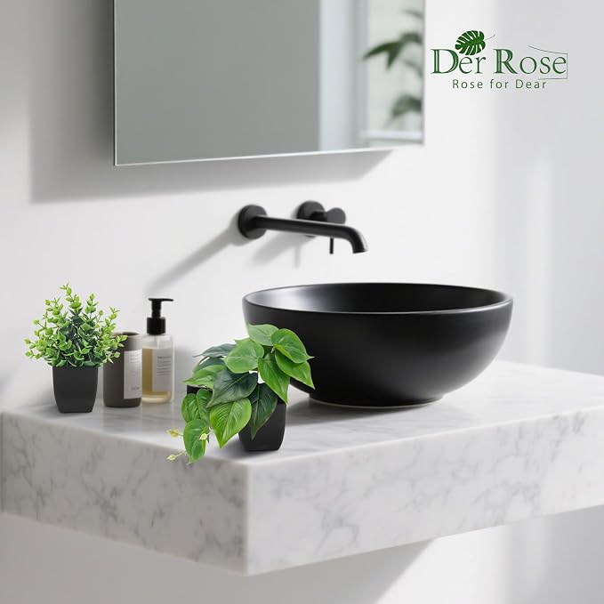 Der Rose 6 Pack Fake Plants Small Artificial Plants in Black Pots - Image 7