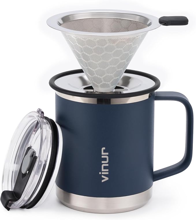 VINUR Stainless Steel Pour Over Coffee Maker, 12 oz Insulated Coffee Maker by Vinur