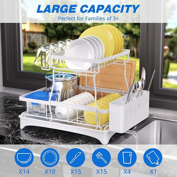 Godboat 2-Tier Dish Drying Rack - Image 2