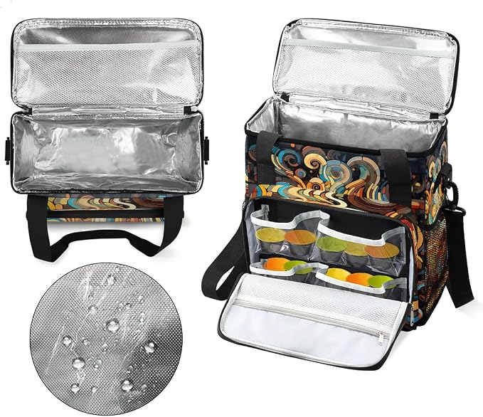 coffee beans cup cartoon Coffee Maker Carring Bag Travel Carrying Storage Tote - Image 3