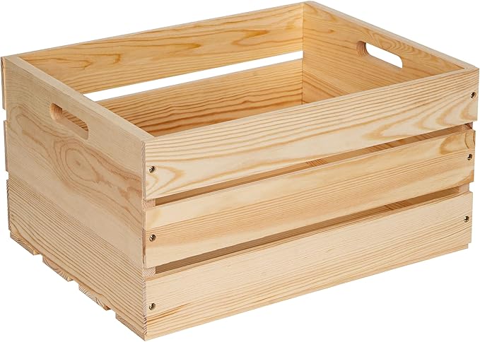 Extra Large Pine Wood Crates For Storage, Vinyl Records Storage Crates by Unknown