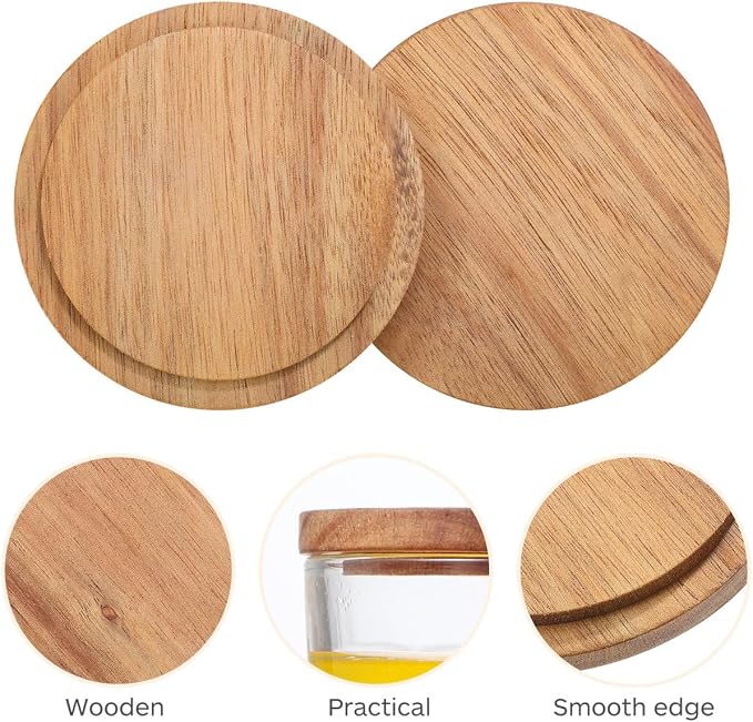4-Pack Reusable Wooden Mug Lids 3.54 Inch Round Cup Covers - Image 7