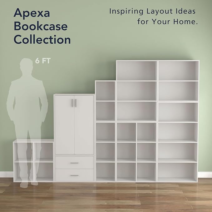 Homes: Inside + Out Apexa 4-Cube Storage Organizer Shelves, Stackable Wood - Image 9