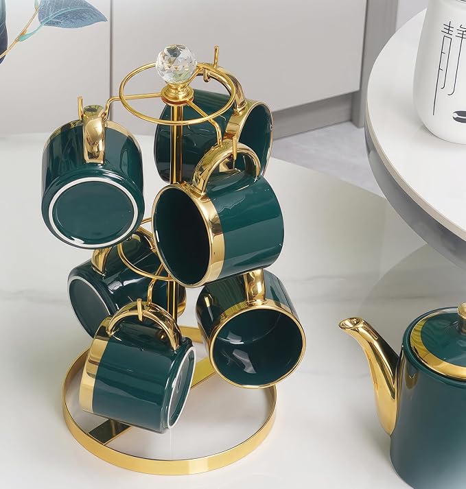 Coffee Mug Tree Holder for Counter, Double Tier Mug TeaCup Metal Holders - Image 7